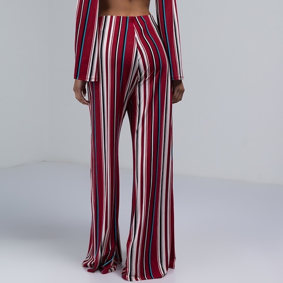 AKIRA | High Waist Colorful Striped Palazzo Pants - Picture 4 of 4
